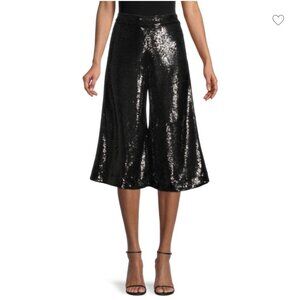 Maje Party Sequin Black Culottes